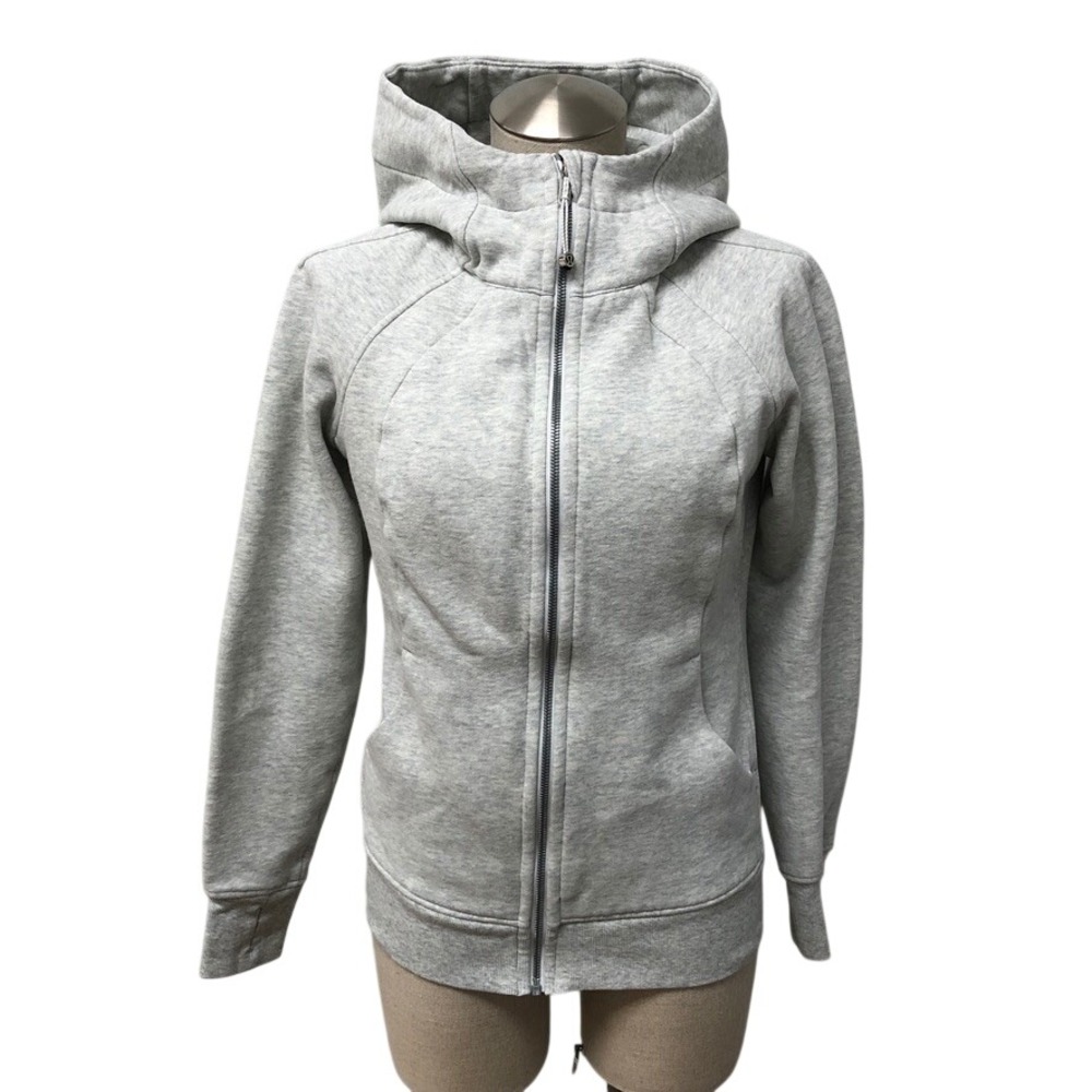 Lululemon Scuba Full Zip Hoodie Womens 8 Gray Thumbholes Activewear Athleisure